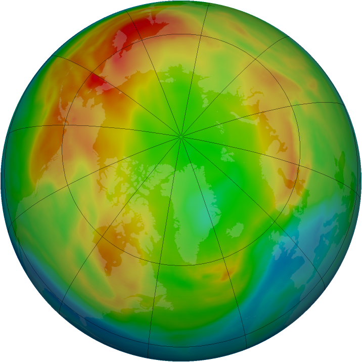 Arctic ozone map for 19 January 2007
